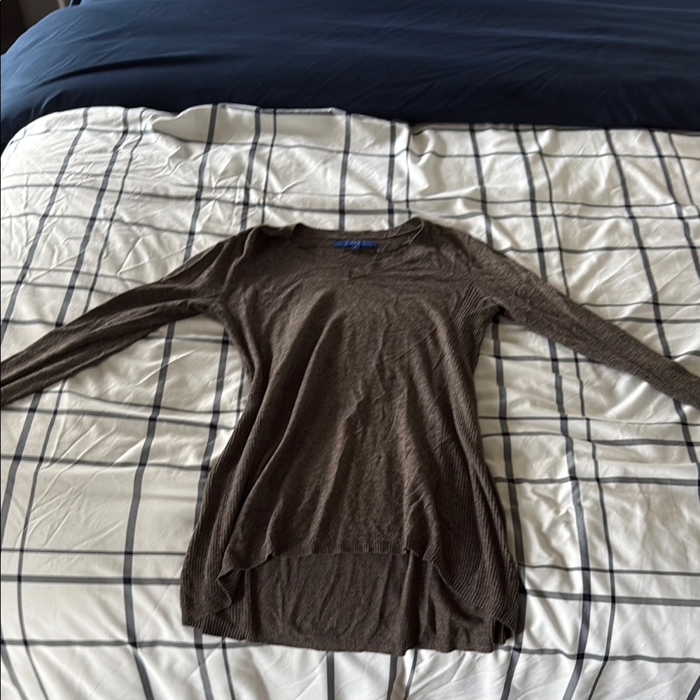 Apt. 9 Brown Fitted Long Sleeve Tunic